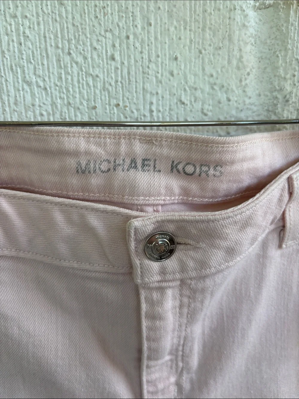 Michael Kors Cropped Pastel Pink Cropped Denim Jeans sz 10